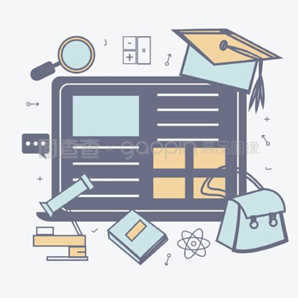 平面式教育信息元素。